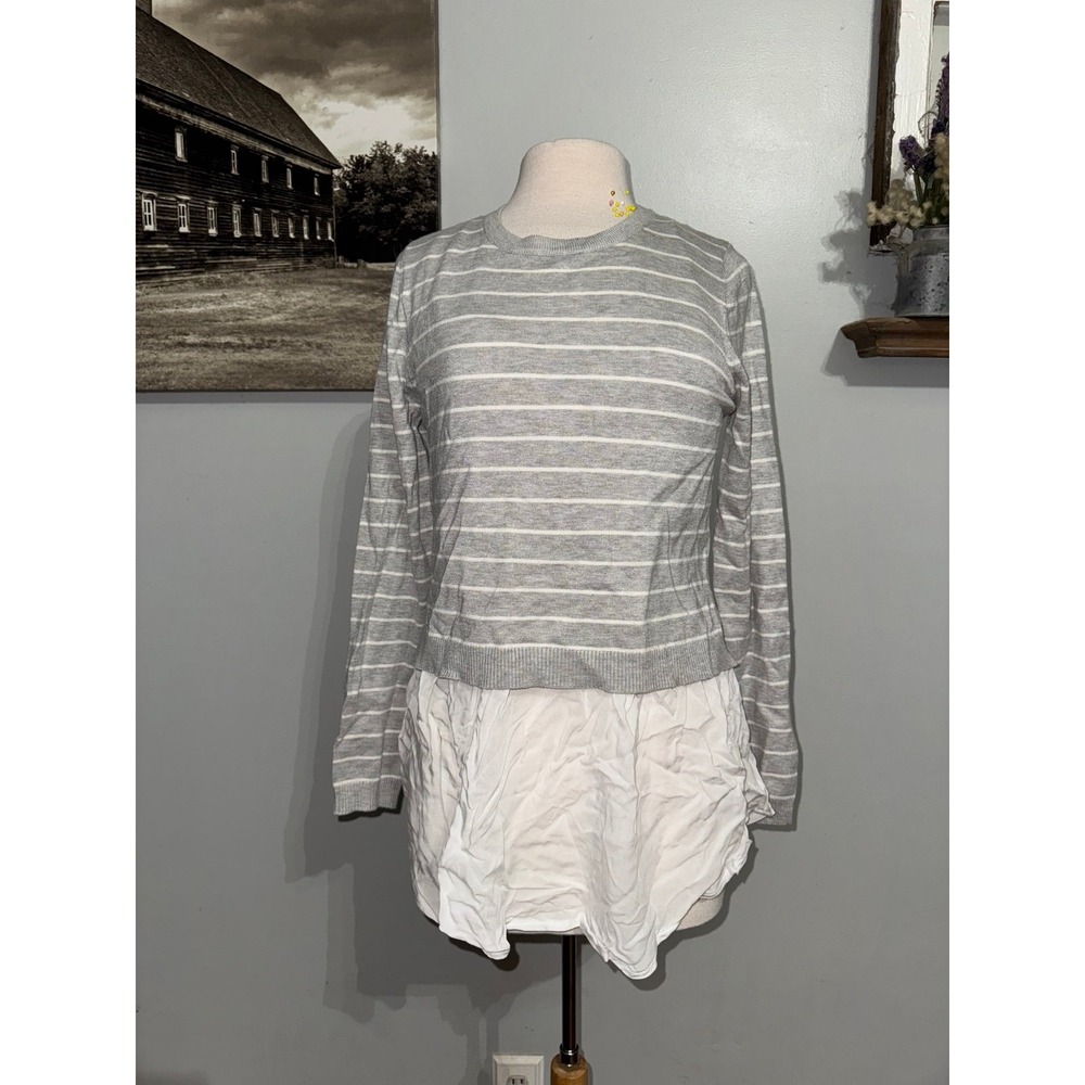 Ripe brand Sia Nursing Knit top Silver Marle / White Medium